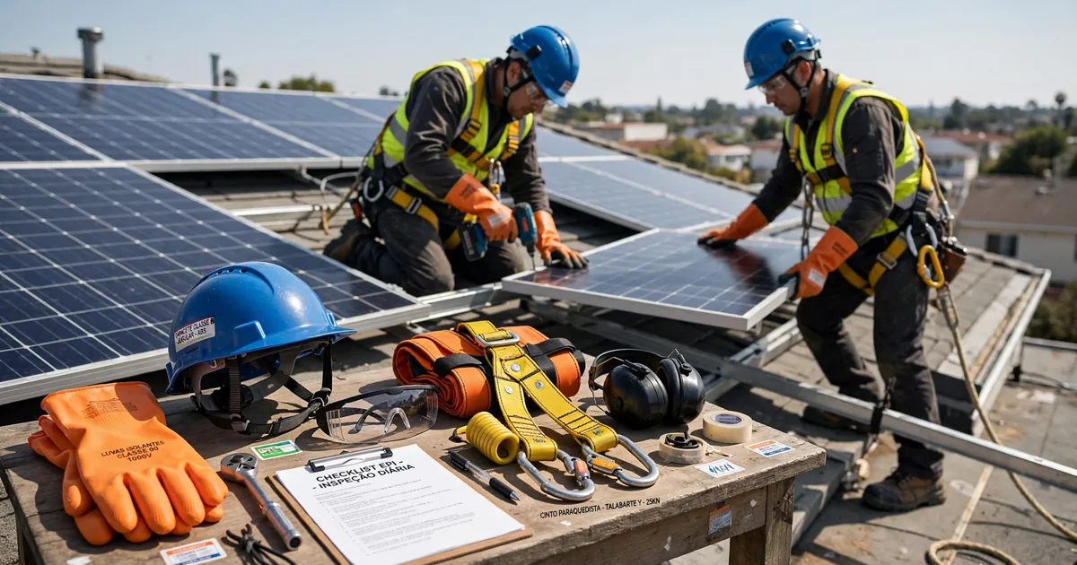 EPI em Instalações Fotovoltaicas: Riscos e Proteção dos Trabalhadores